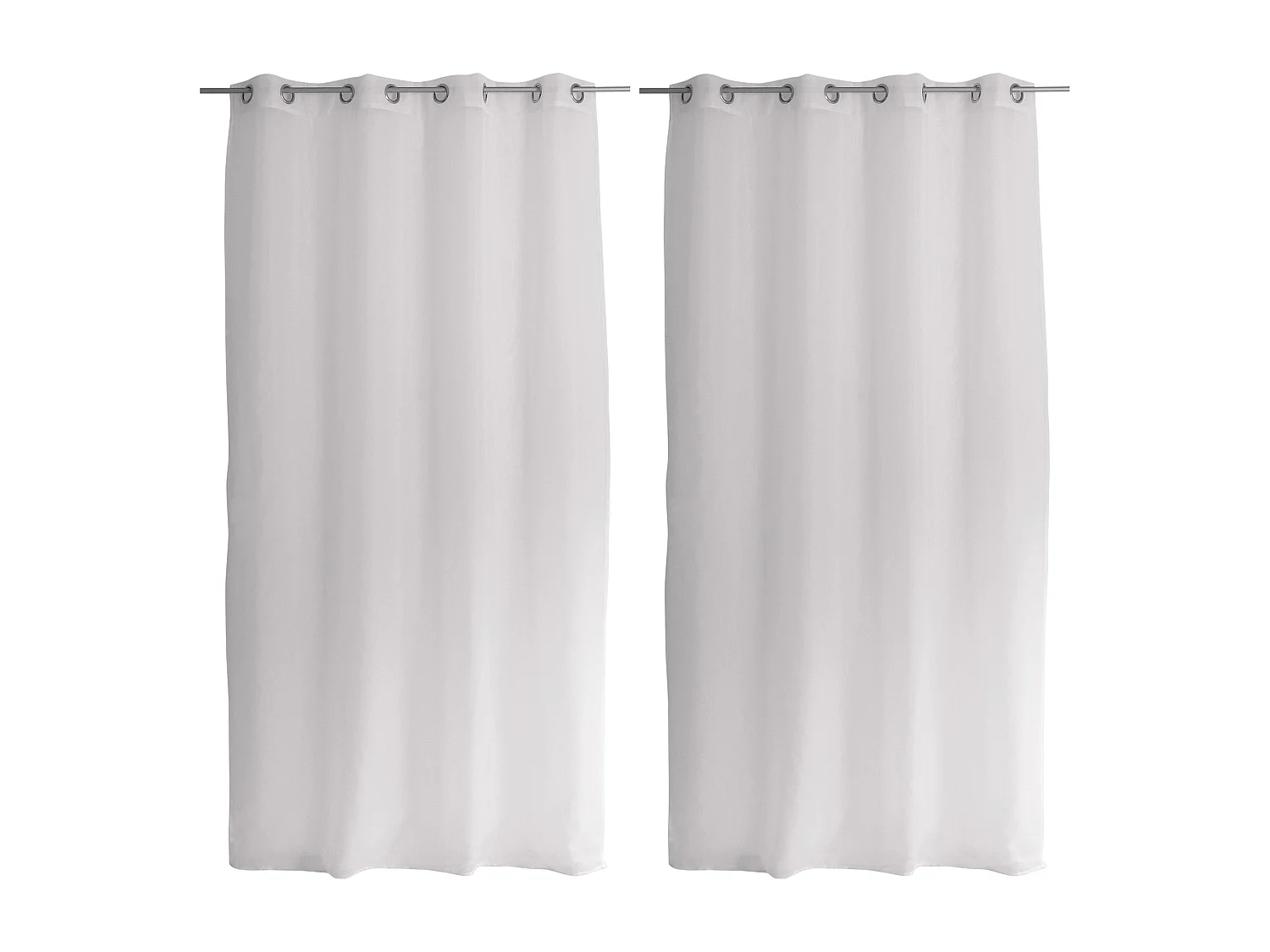 Lot de 2 voilages à œillets, 140x280cm, blanc, collection Sablé