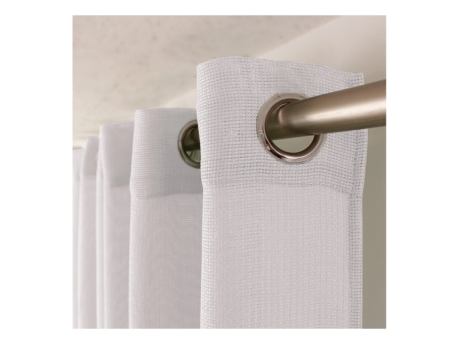 Lot de 2 voilages ajourés avec oeillets, 140x240cm, blanc, collection Jelly