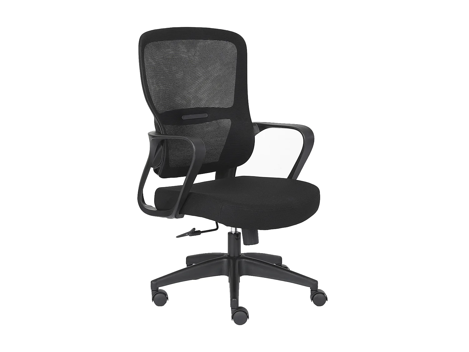 Silla de oficina de 119-128x57x59 cm de tela con reposabrazos en color negro Taxana