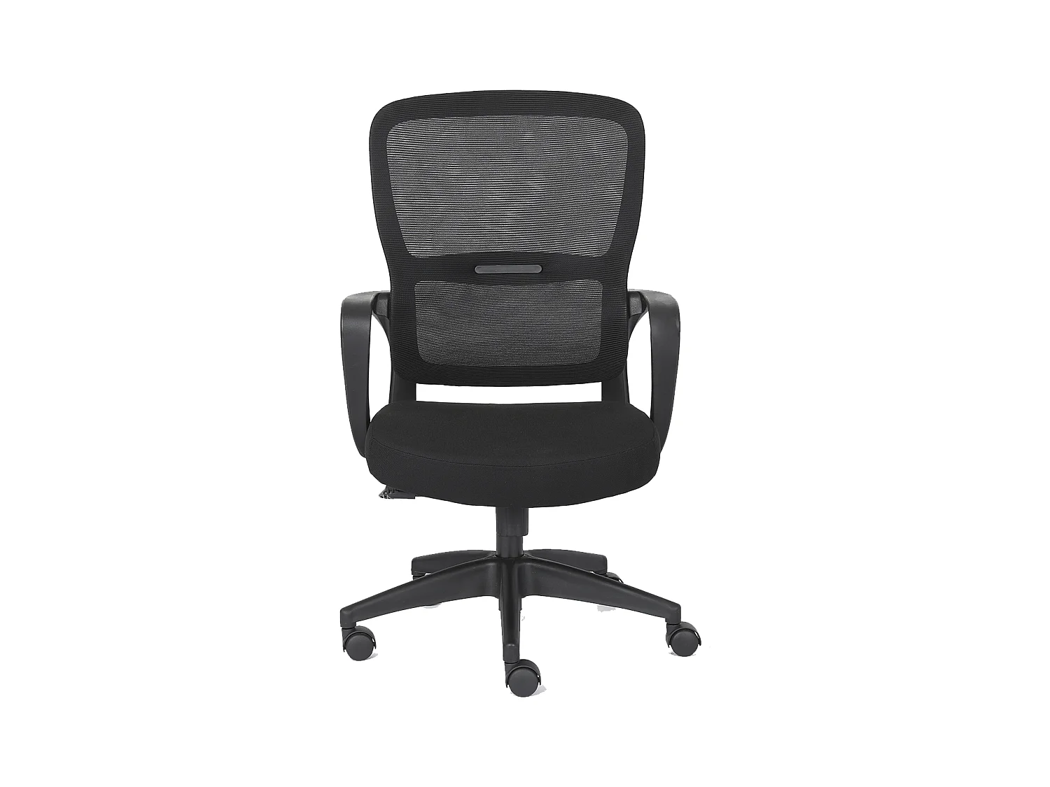 Silla de oficina de 119-128x57x59 cm de tela con reposabrazos en color negro Taxana