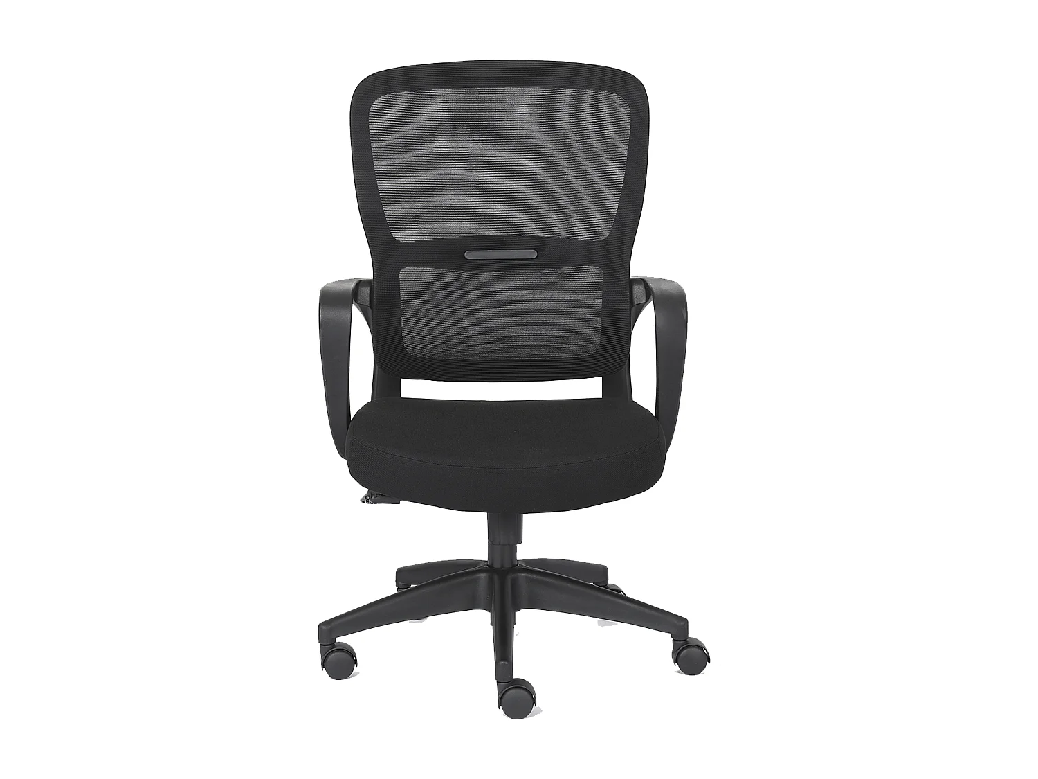 Silla de oficina de 119-128x57x59 cm de tela con reposabrazos en color negro Taxana