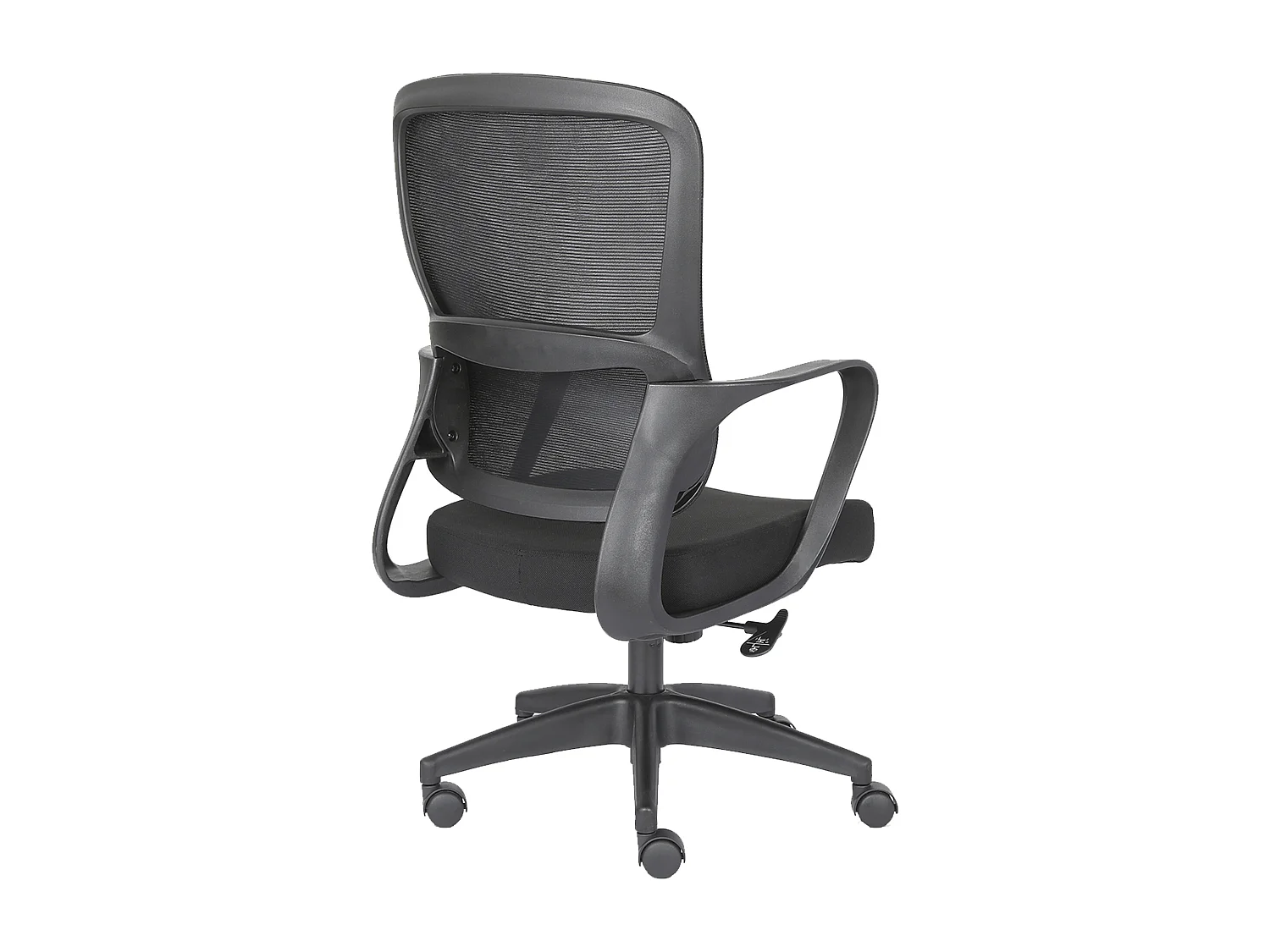 Silla de oficina de 119-128x57x59 cm de tela con reposabrazos en color negro Taxana