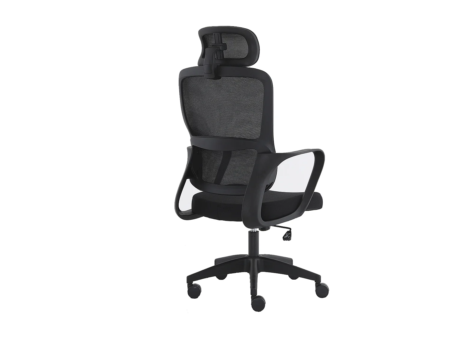 Silla de oficina de 119-128x57x59 cm de tela con reposacabezas en color negro Xuliana