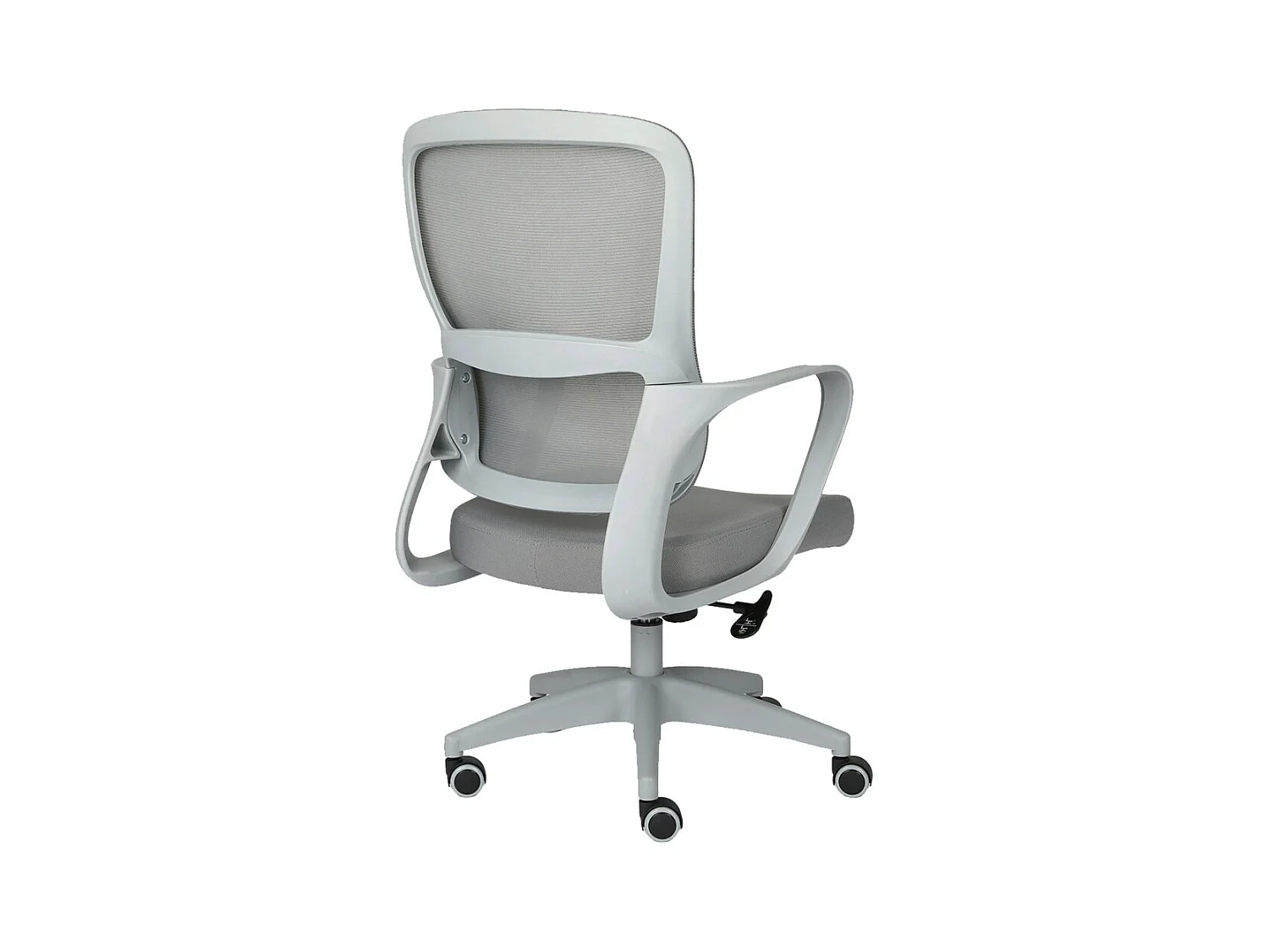 Silla de oficina de 119-128x57x59 cm de tela con reposabrazos en color gris Taxana