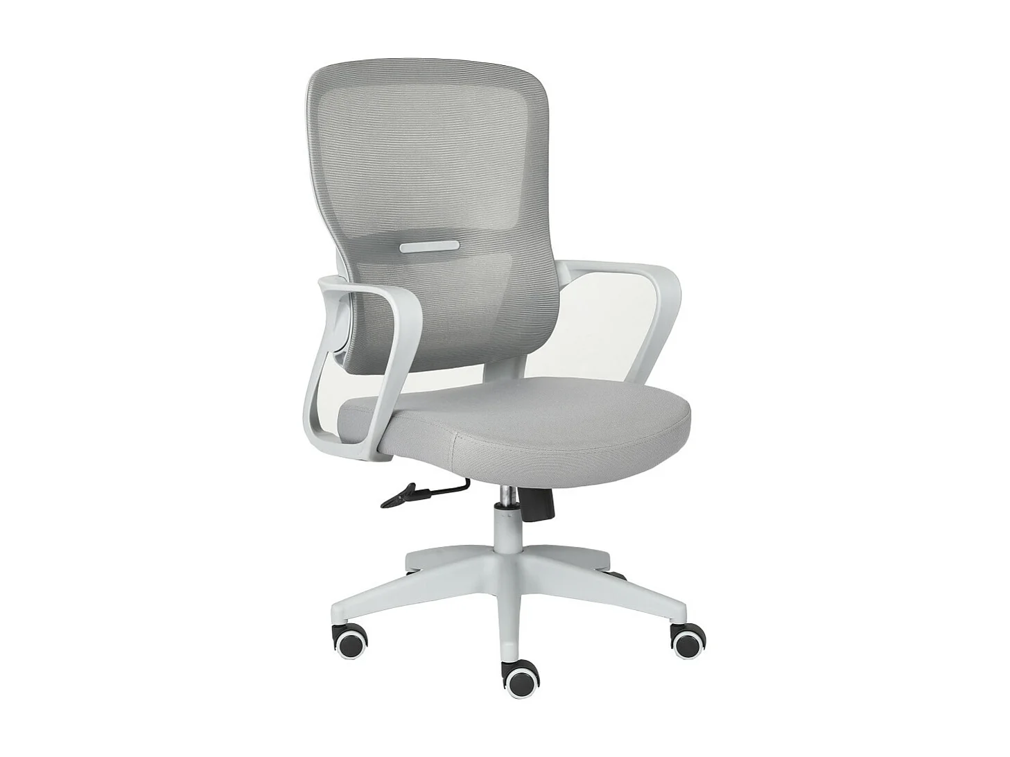 Silla de oficina de 119-128x57x59 cm de tela con reposabrazos en color gris Taxana