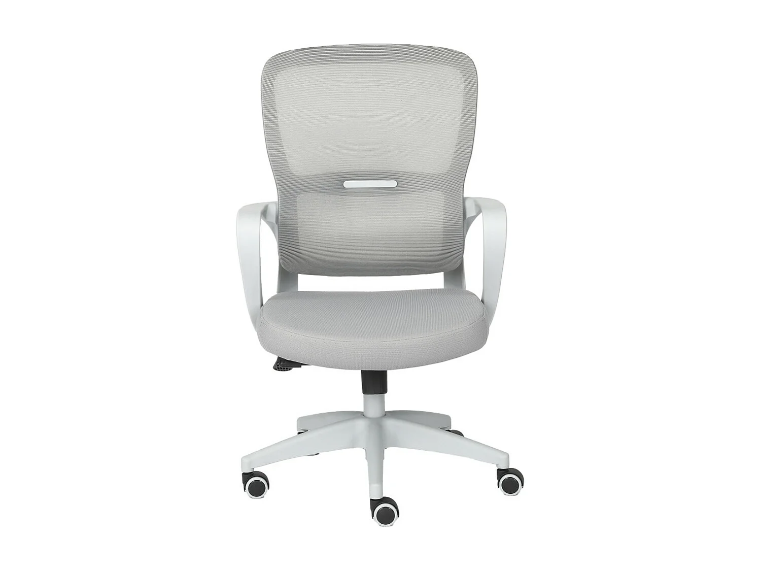 Silla de oficina de 119-128x57x59 cm de tela con reposabrazos en color gris Taxana