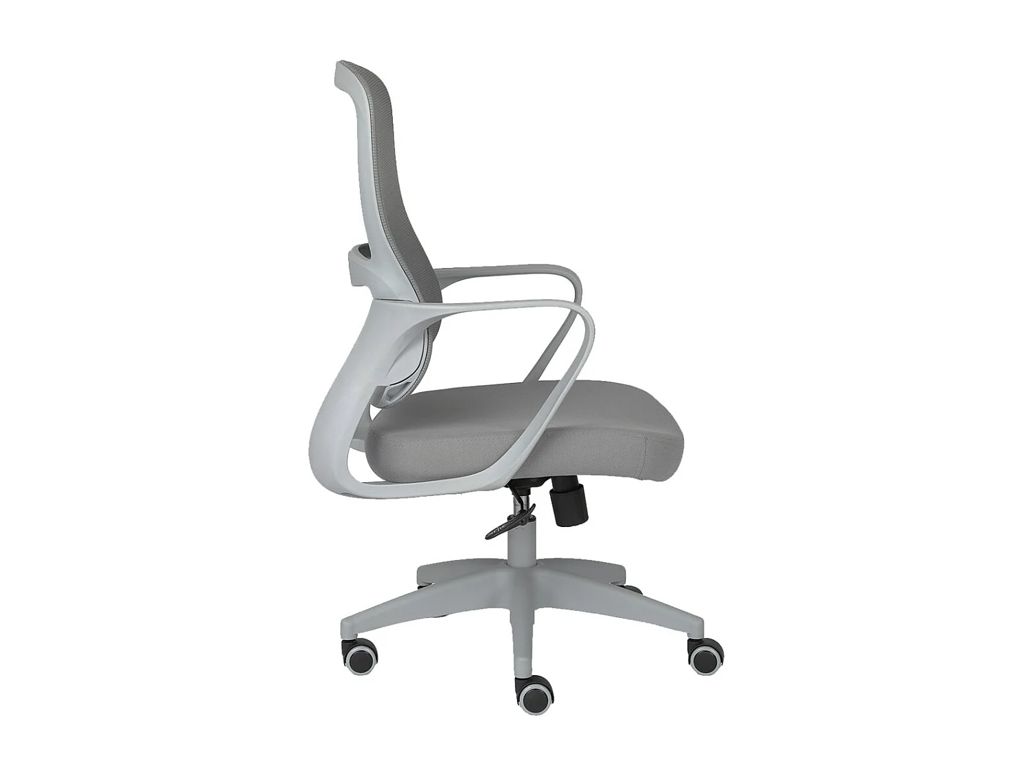 Silla de oficina de 119-128x57x59 cm de tela con reposabrazos en color gris Taxana