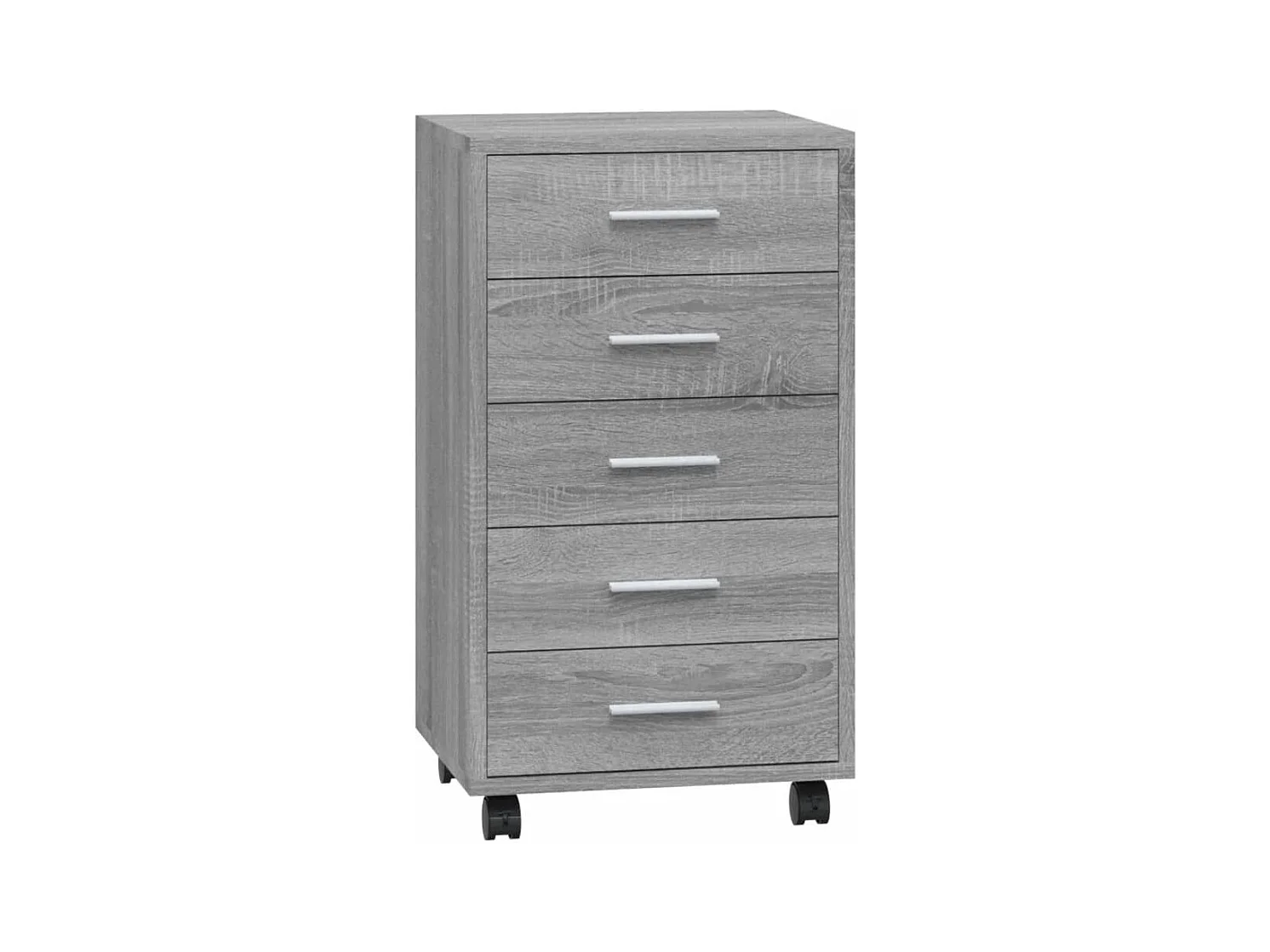 Cassettiera con Ruote grigio sonoma in Legno Multistrato