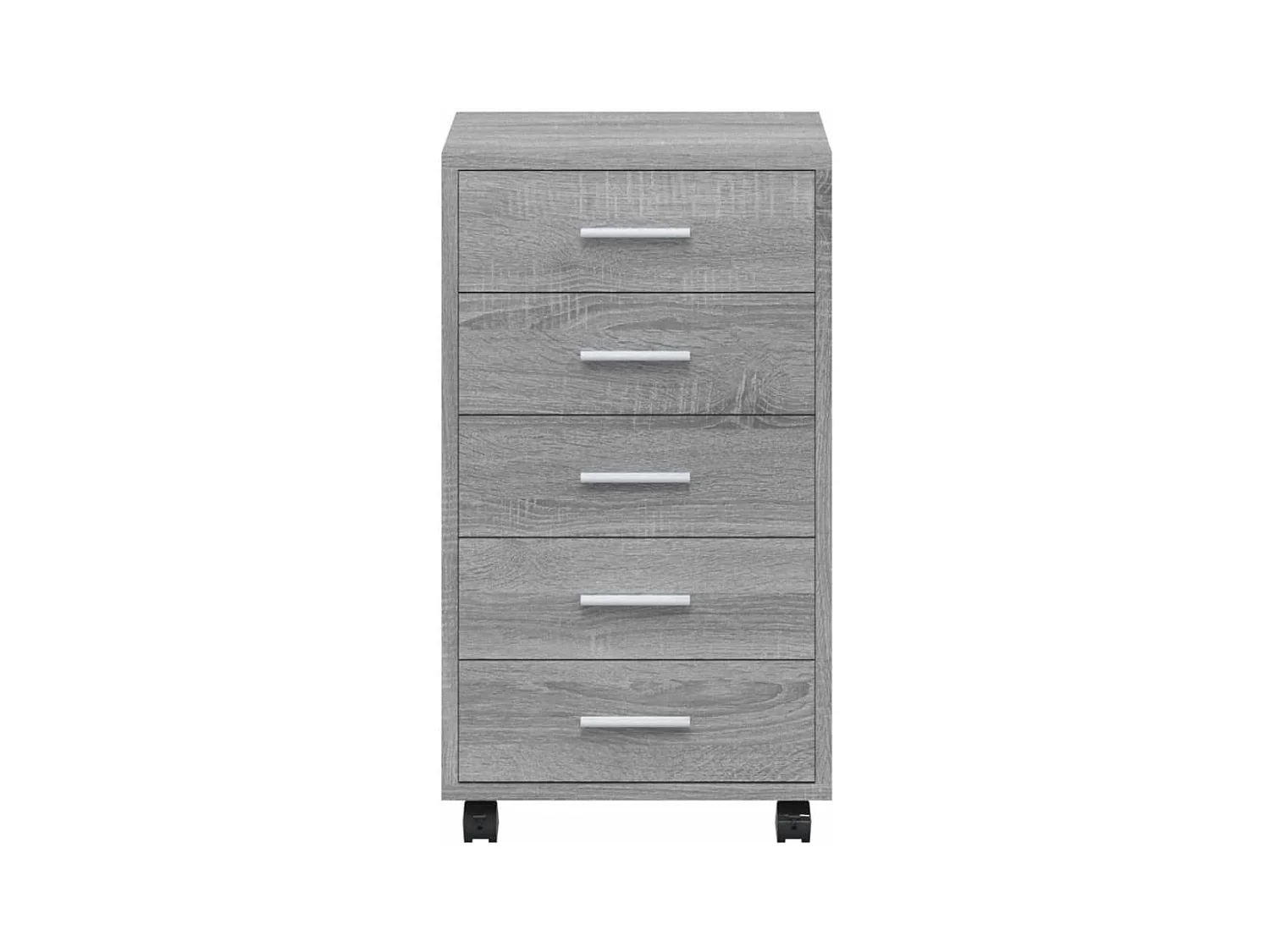 Cassettiera con Ruote grigio sonoma in Legno Multistrato