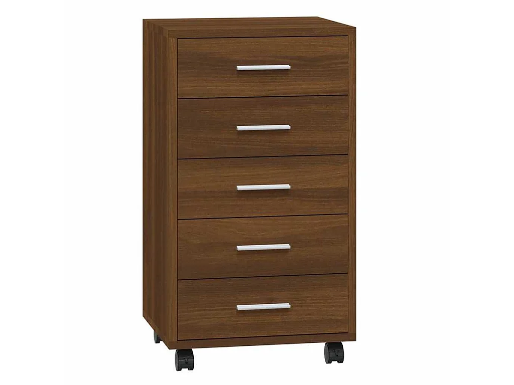 Armoire à tiroirs avec roulettes Chêne marron Bois d'ingénierie