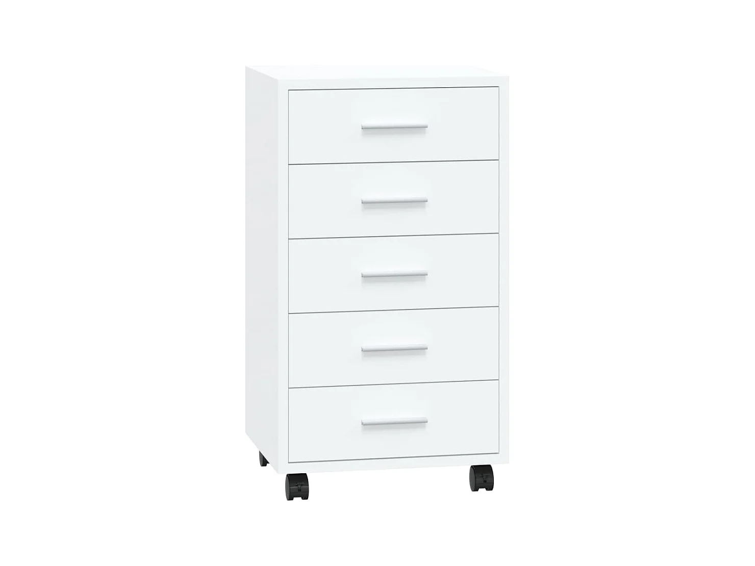 Schubladenschrank mit Rollen Hochglanz-Weiß Holzwerkstoff