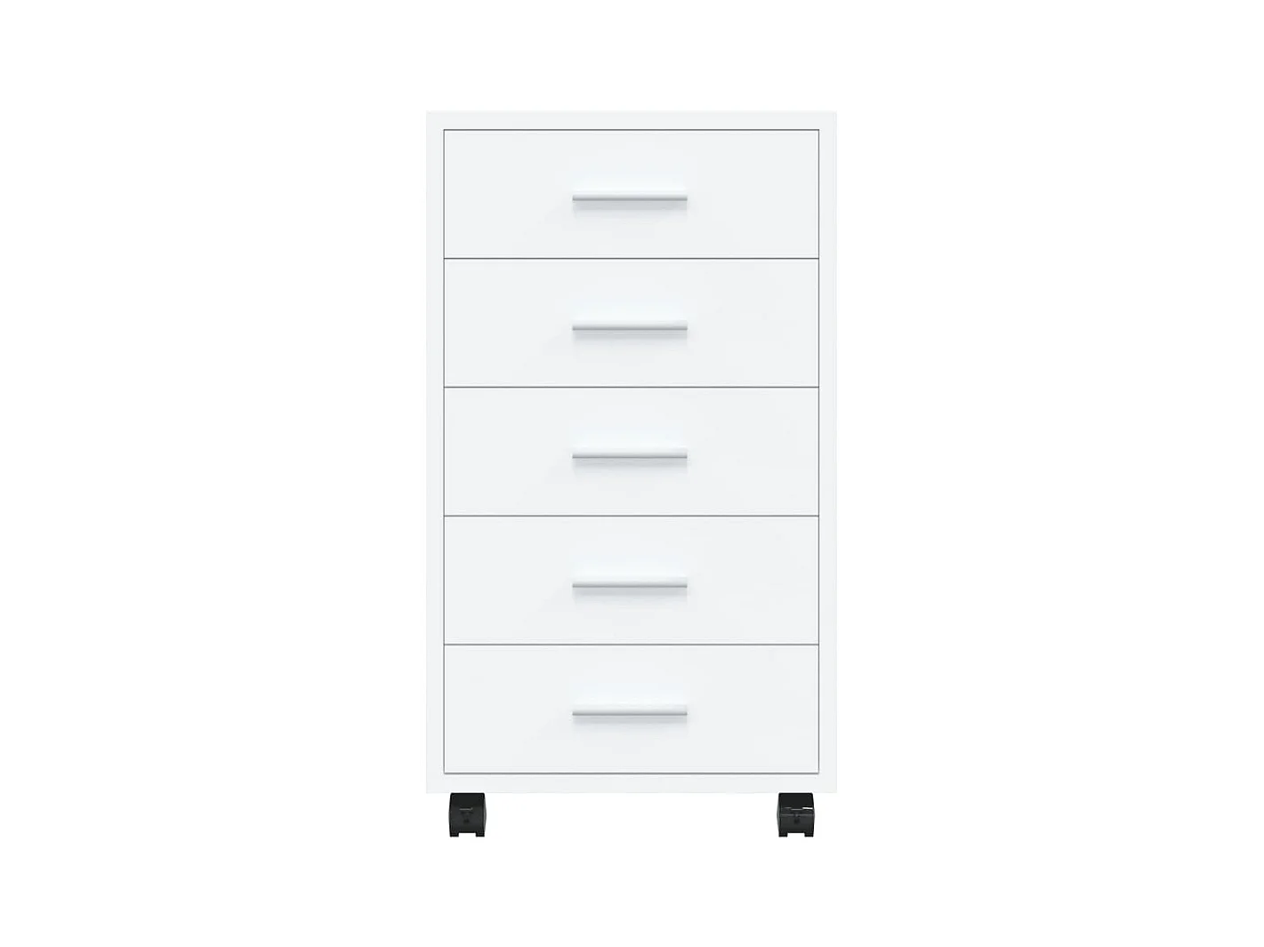 Schubladenschrank mit Rollen Hochglanz-Weiß Holzwerkstoff