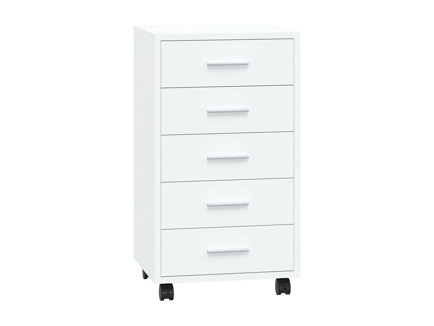 Armoire à tiroirs avec roulettes Blanc brillant Bois ingénierie