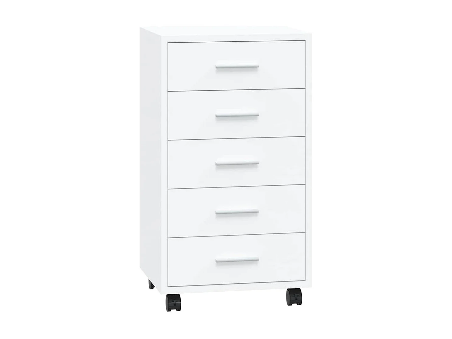 Armoire à tiroirs avec roulettes Blanc brillant Bois ingénierie