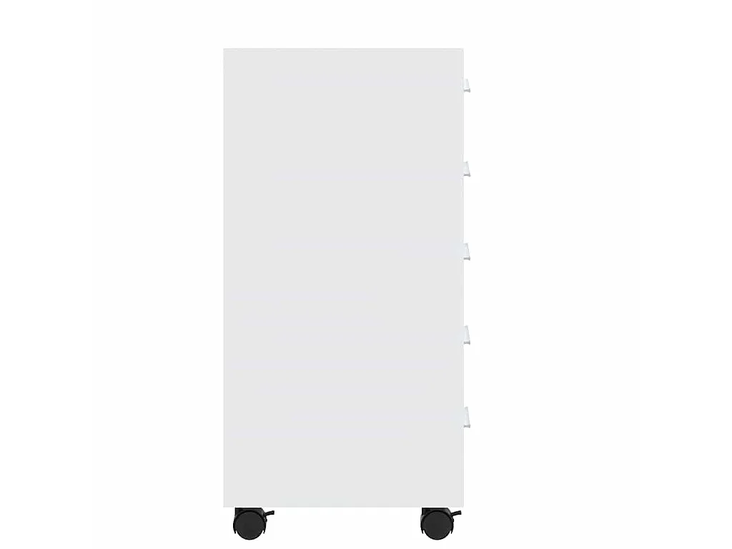 Armoire à tiroirs avec roulettes Blanc brillant Bois ingénierie