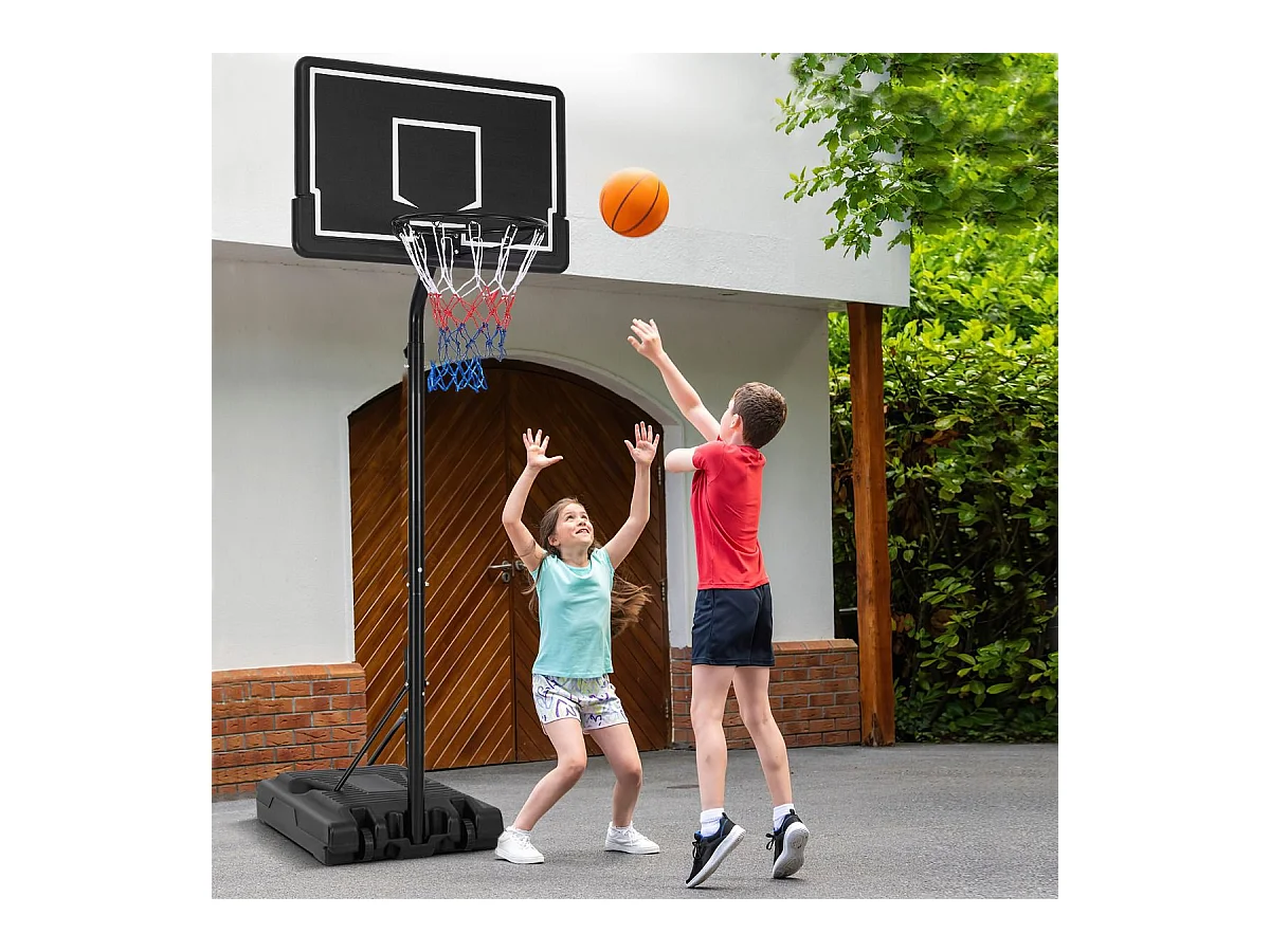 Panier de Basket-Ball sur Pied Hauteur Réglable 210-260cm, Support de Basketball Mobile avec Base Remplissable Panneau Arrière en PC et Roues