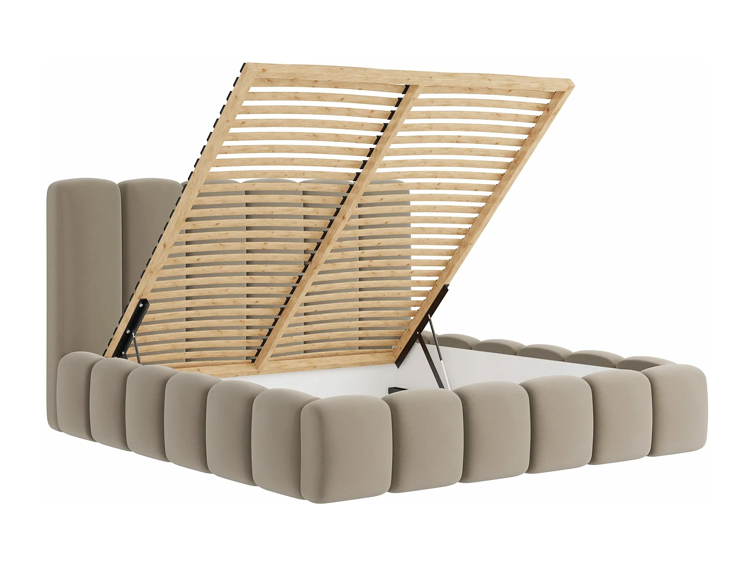 LIT CAPITONNÉ avec matelas Svenstorp Beige foncé 180x200 cm