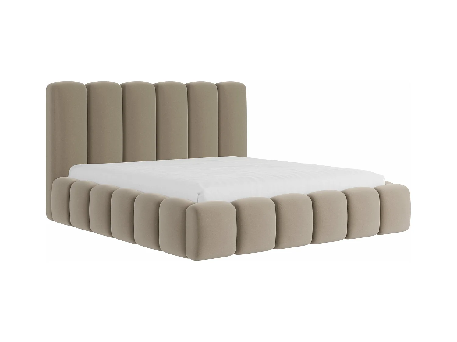 LIT CAPITONNÉ avec matelas Svenstorp Beige foncé 160x200 cm