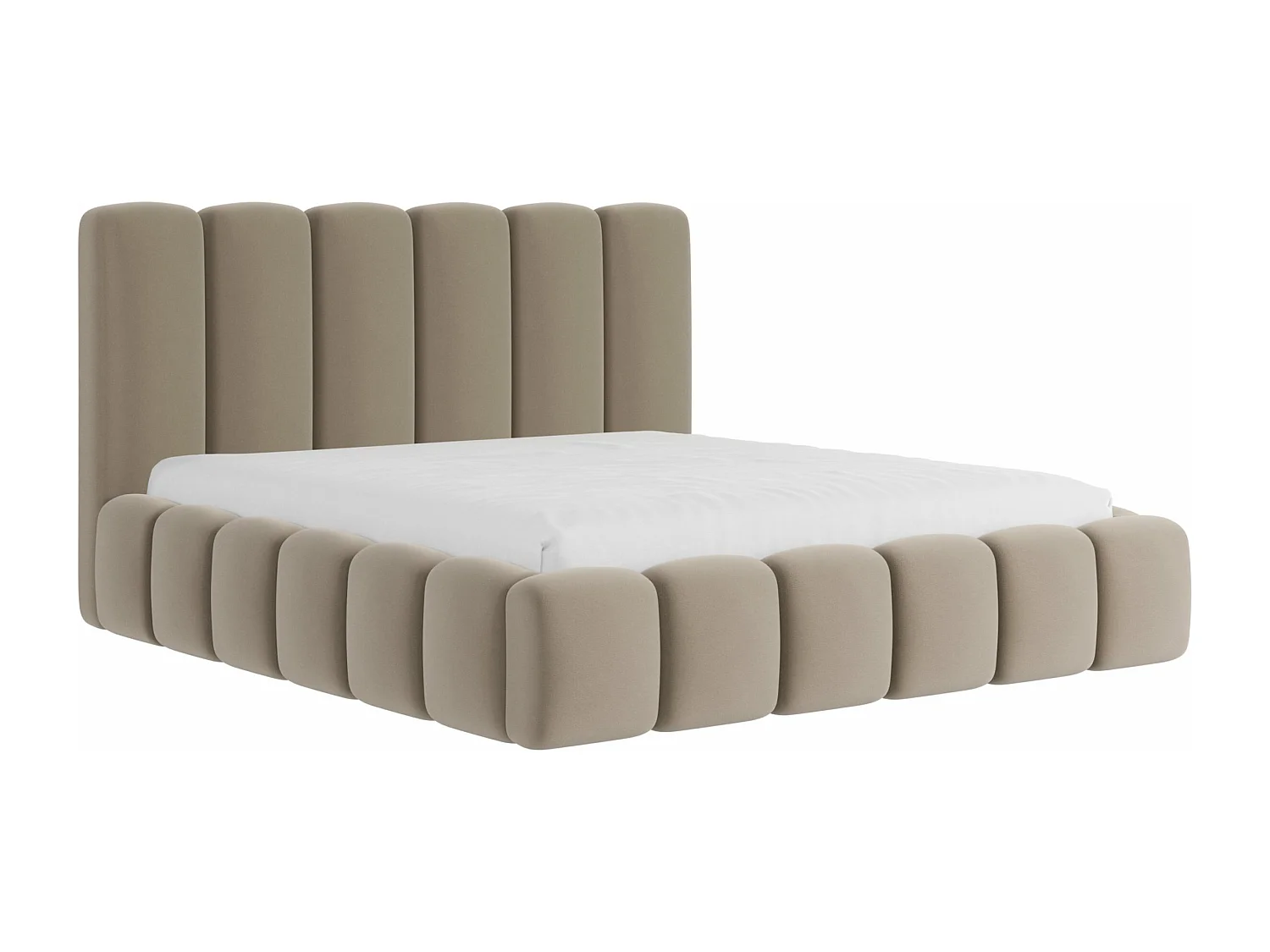 LIT CAPITONNÉ avec matelas Svenstorp Beige foncé 160x200 cm
