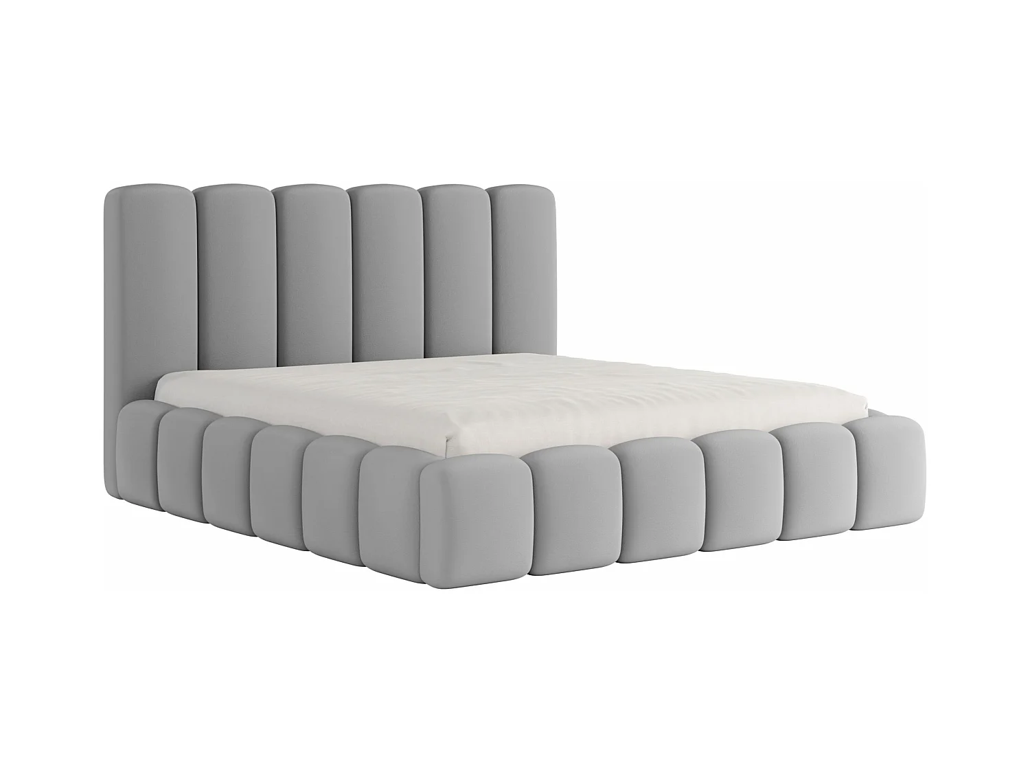 LIT CAPITONNÉ avec matelas Svenstorp Gris clair 140x200 cm