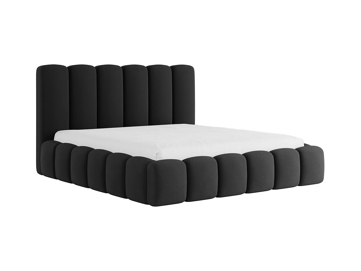 LIT CAPITONNÉ avec matelas Svenstorp Noir 180x200 cm