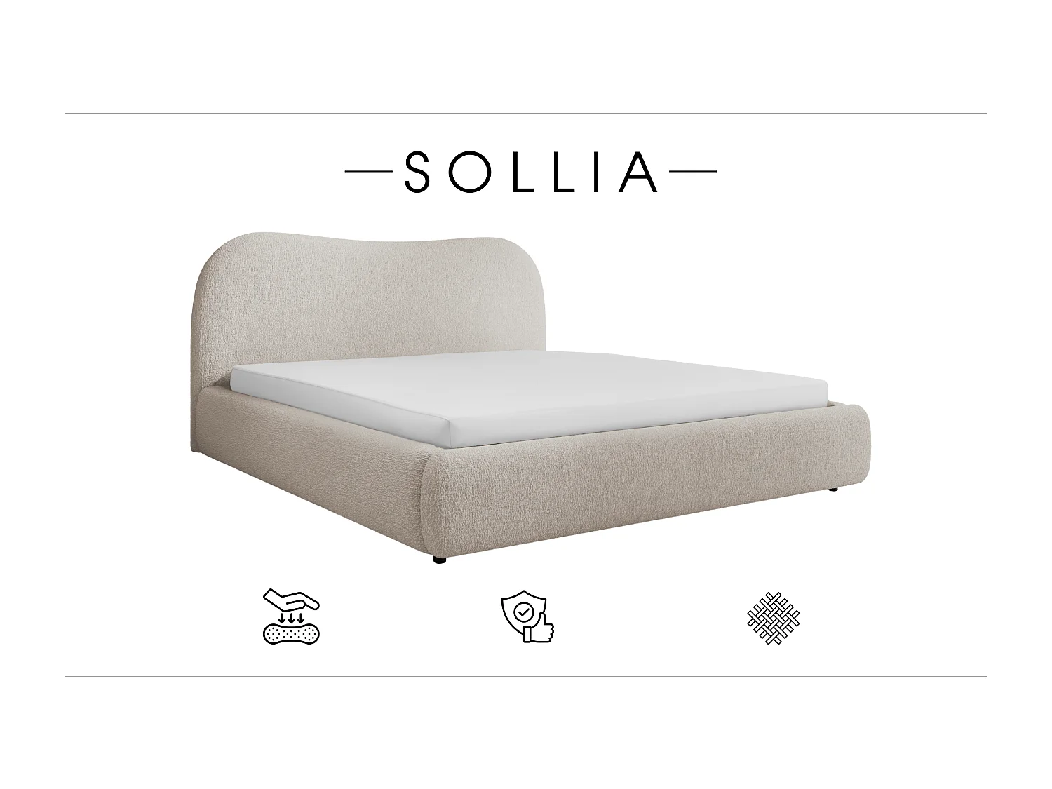 POLSTERBETT mit Bettkasten Matratze Sollia 140x200 cm, Beige