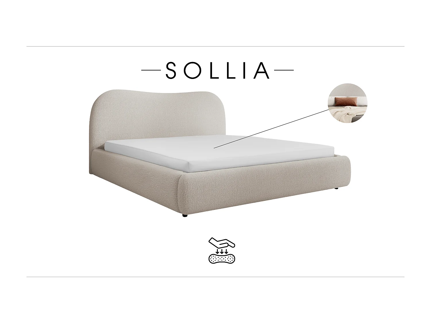 POLSTERBETT mit Bettkasten Matratze Sollia 140x200 cm, Beige