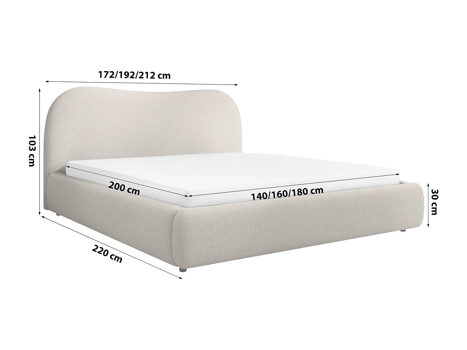 POLSTERBETT mit Bettkasten Matratze Sollia 140x200 cm, Beige