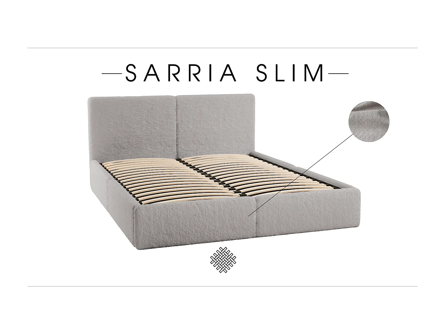 POLSTERBETT mit Bettkasten Matratze Sarria Slim Hellgrau (Anthology 15) 180x200 cm