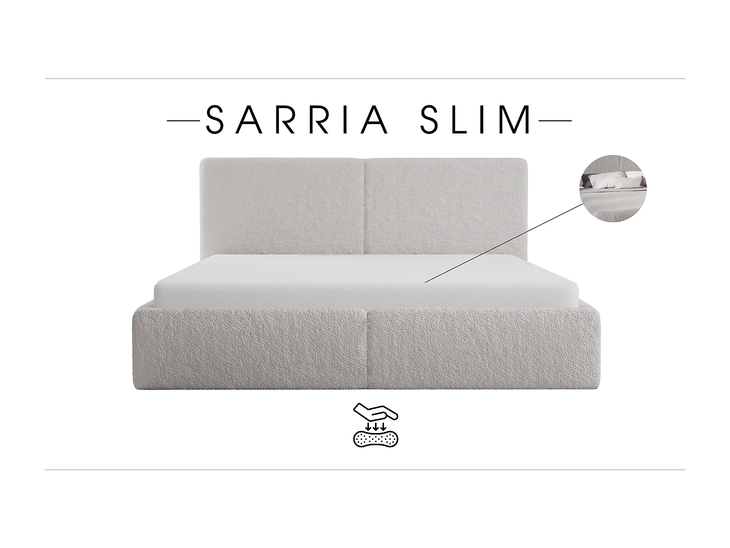 POLSTERBETT mit Bettkasten Matratze Sarria Slim Hellgrau (Anthology 15) 180x200 cm