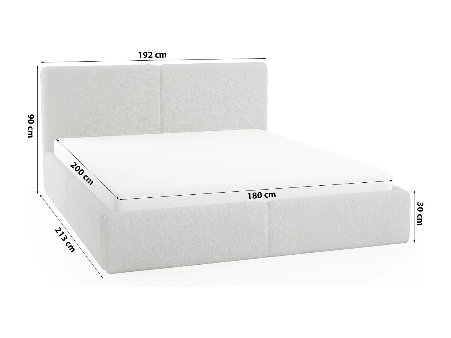 POLSTERBETT mit Bettkasten Matratze Sarria Slim Hellgrau (Anthology 15) 180x200 cm