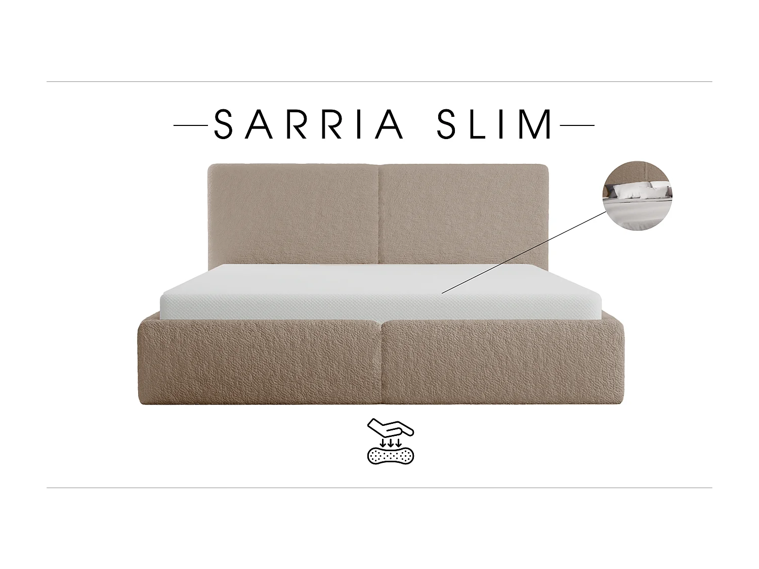 POLSTERBETT mit Bettkasten Matratze Sarria Slim Brown (Anthology 04) 140x200 cm