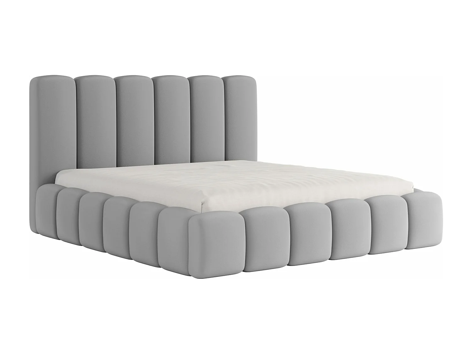 LIT CAPITONNÉ avec matelas Svenstorp Gris clair 160x200 cm
