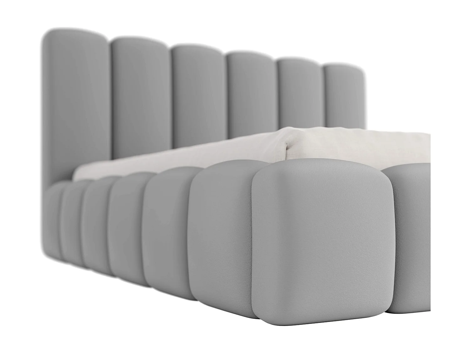 LIT CAPITONNÉ avec matelas Svenstorp Gris clair 160x200 cm