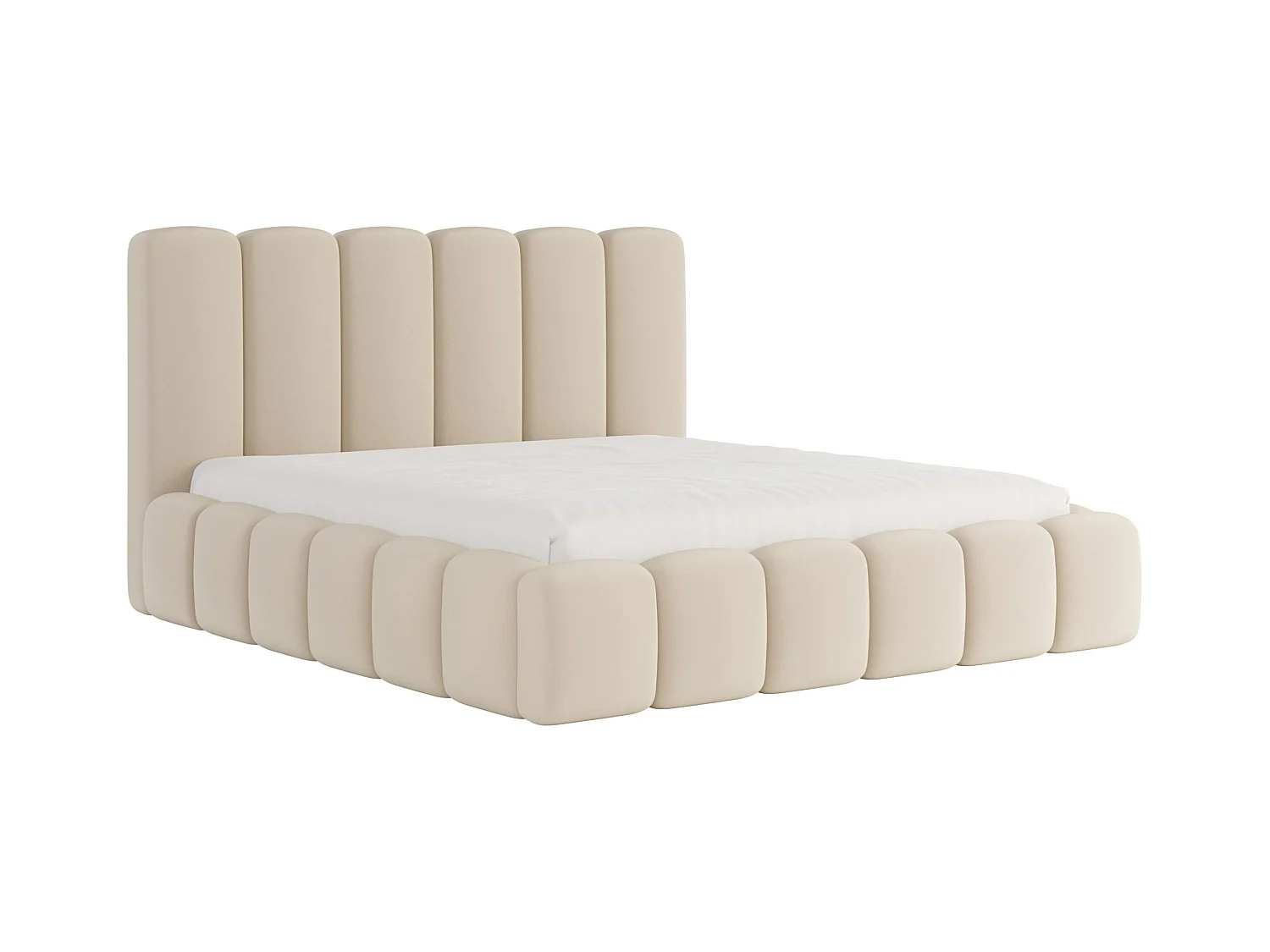 LIT CAPITONNÉ avec matelas Svenstorp Beige 140x200 cm
