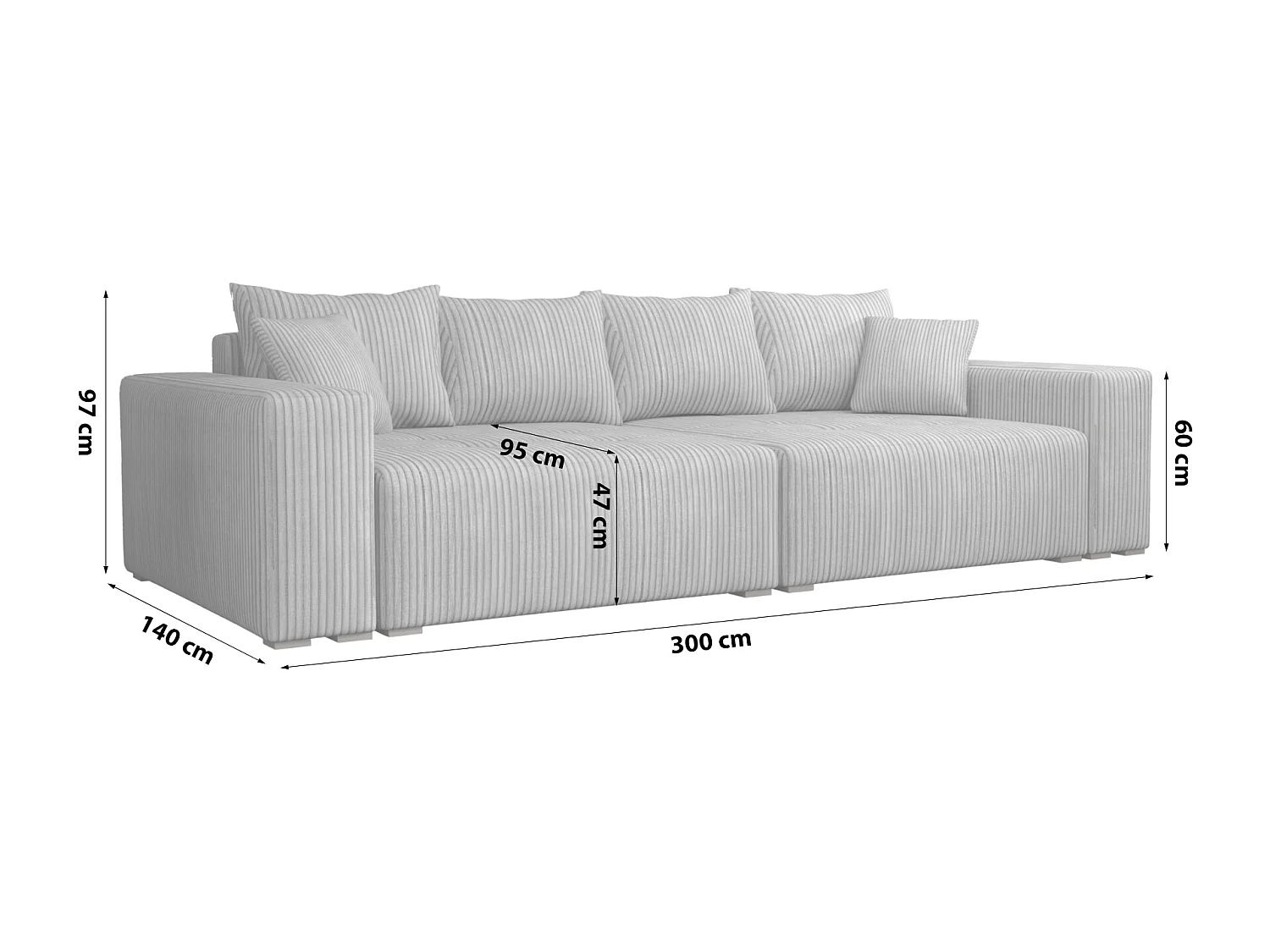 SCHLAFSOFA mit Bettkasten Tonge Hellgrau