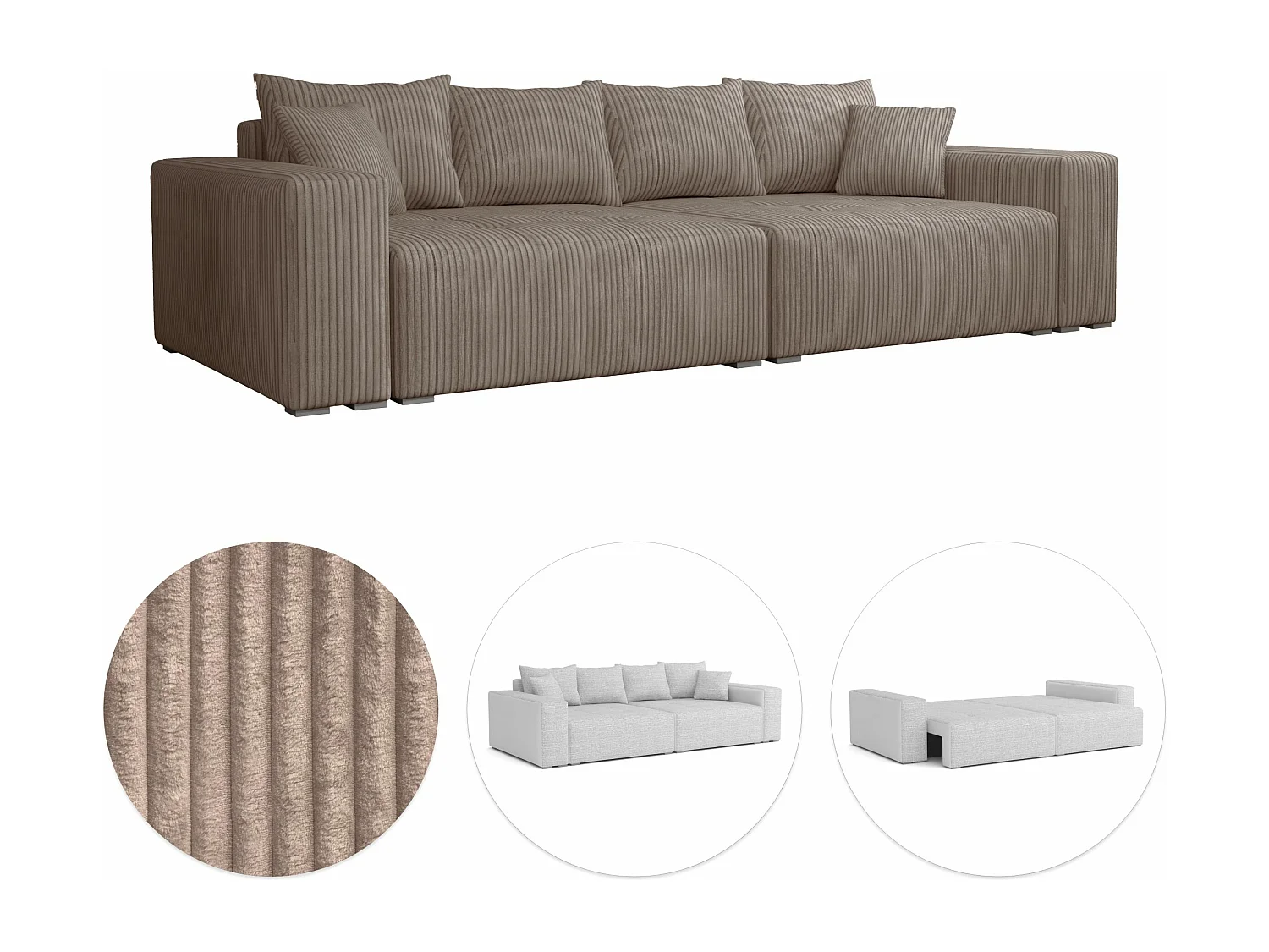 CANAPÉ LIT avec coffre de lit Tonge Beige