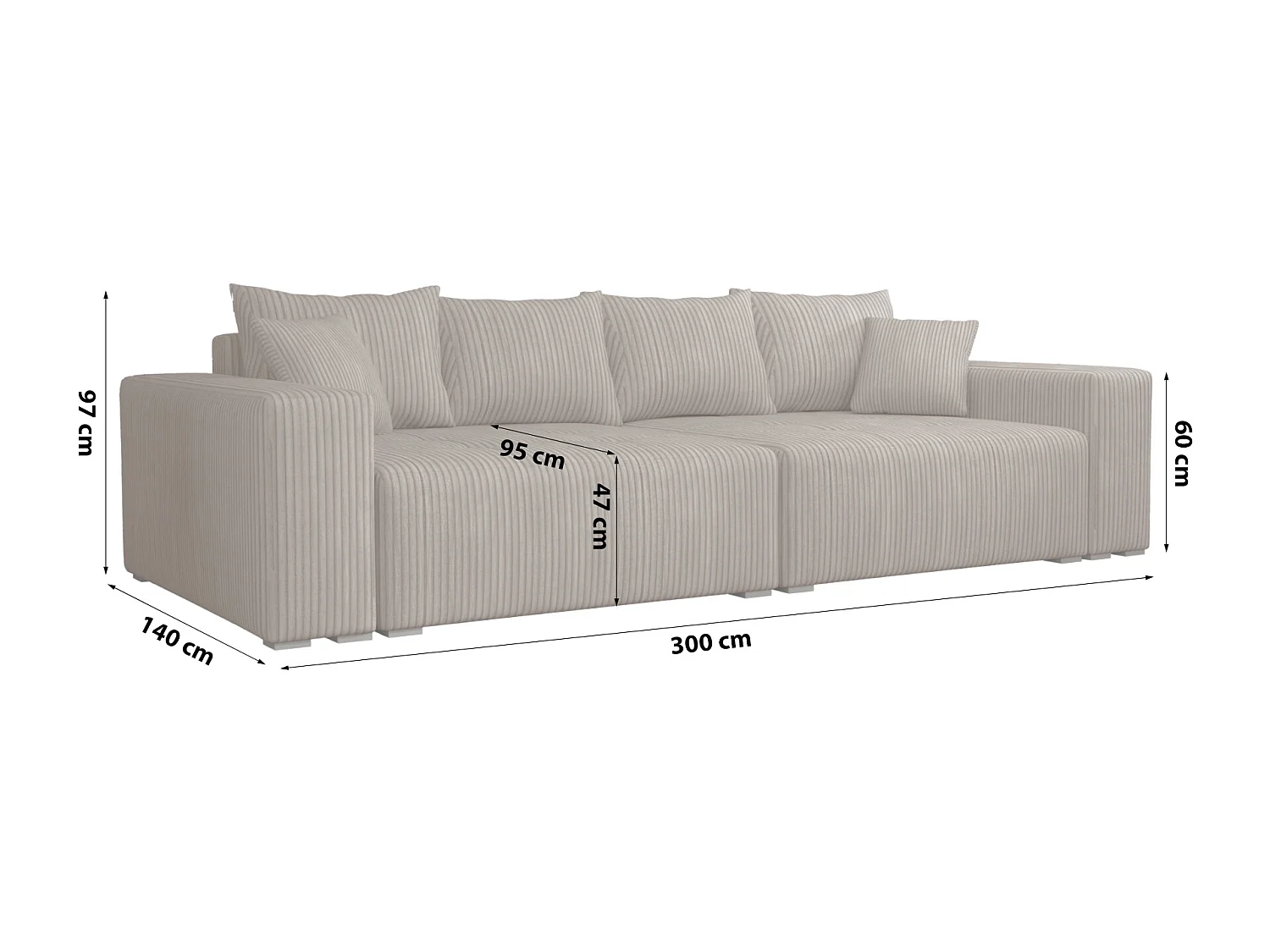 CANAPÉ LIT avec coffre de lit Tonge Beige