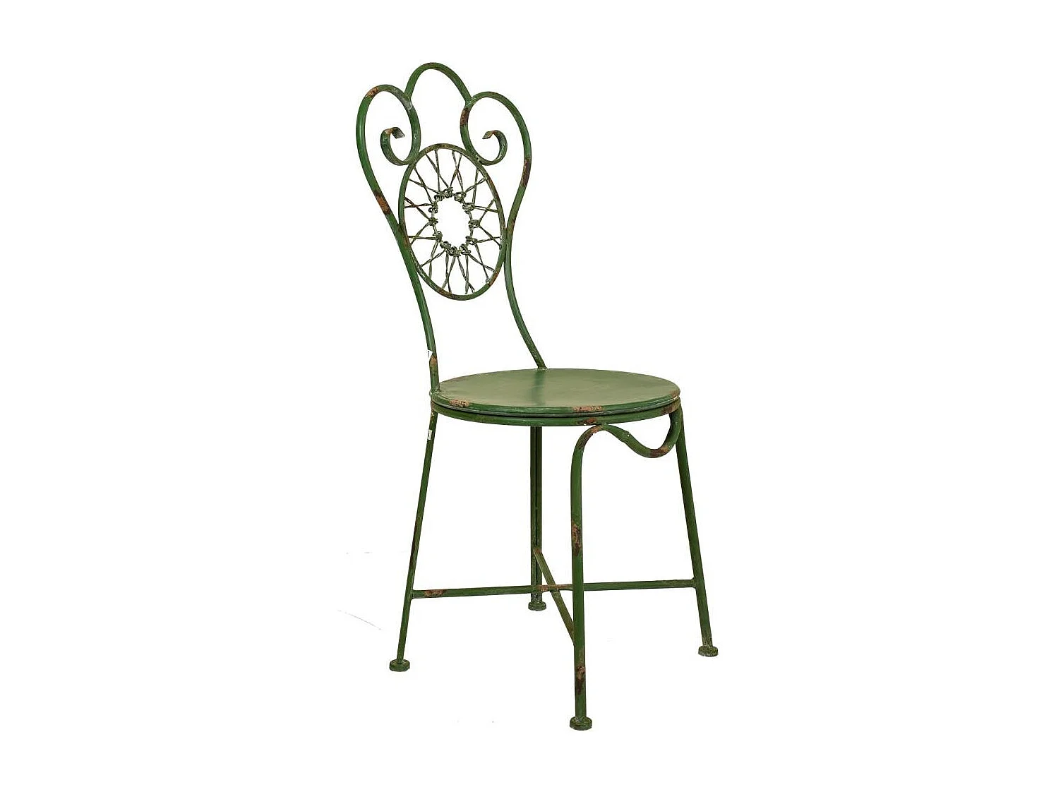 Conjunto de mesa+cadeiras em ferro forjado: (2)42x47x92h-61x61x75,5h