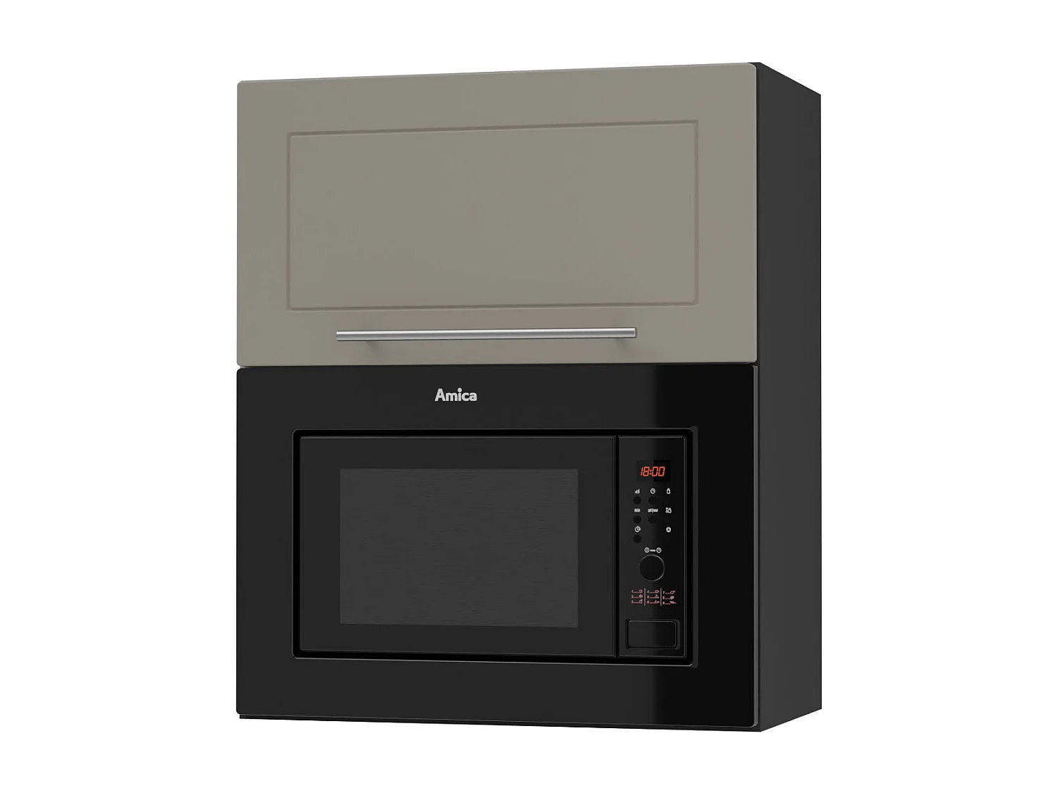 MIKROWELLENUMBAUSCHRANK Kvantum W2MK/60 Beige Matt / Schwarz Matt 60 / 32,5 / 72cm