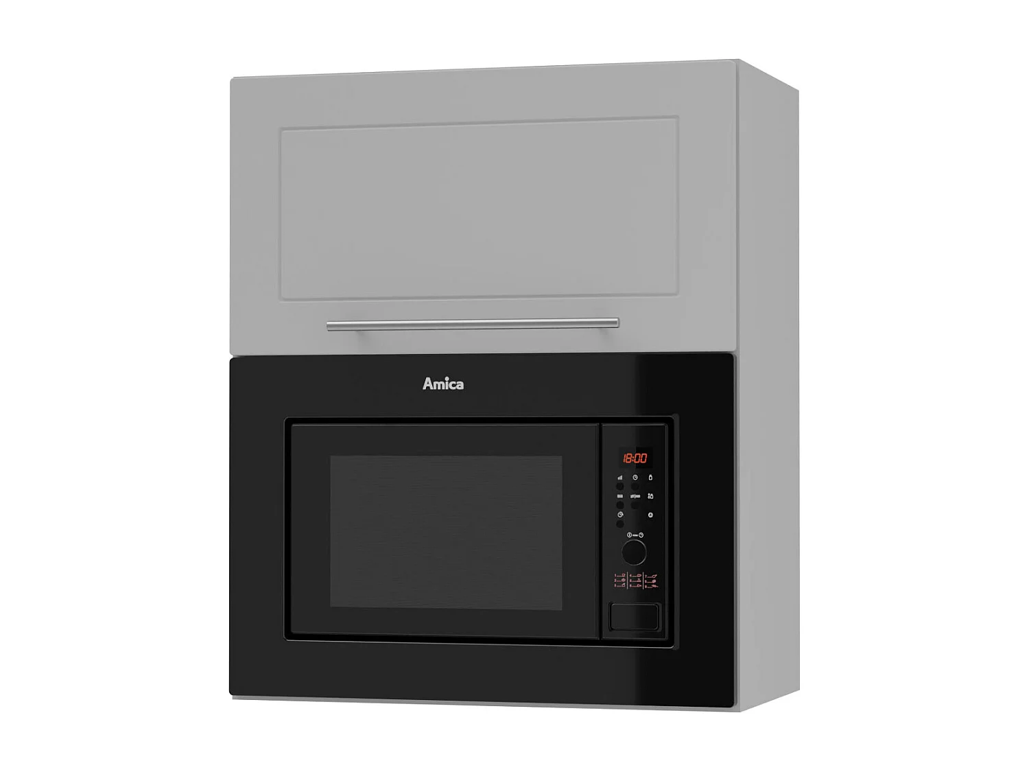 MIKROWELLENUMBAUSCHRANK Kvantum W2MK/60 Dust Grey Matt / Grau Matt 60 / 32,5 / 72cm