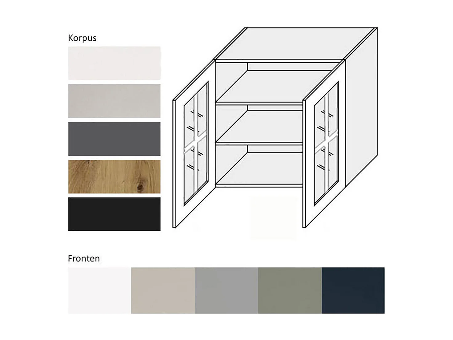 KÜCHENHÄNGESCHRANK Salo W3S/80 Kaschmir Matt / Weiß 80 / 32,5 / 72cm
