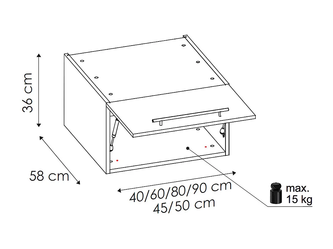 KLAPPHÄNGESCHRANK Kvantum W6B/45 Beige Matt / Eiche Artisan Matt 45 / 59 / 36cm
