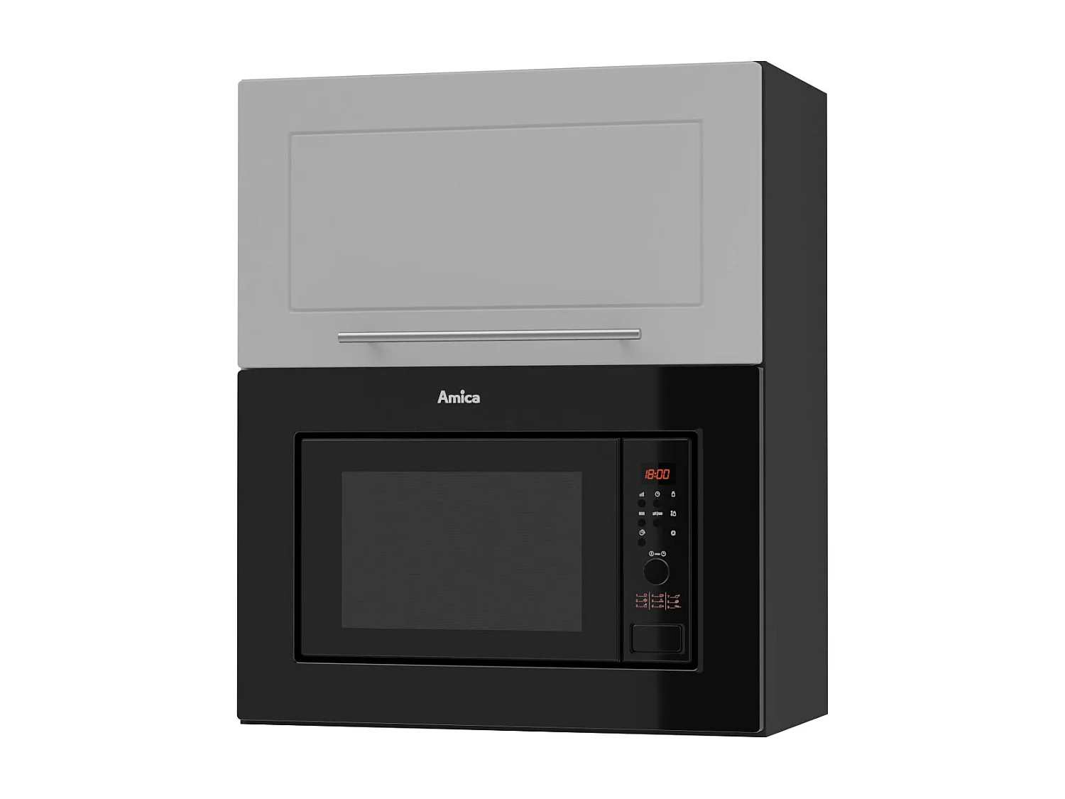 MIKROWELLENUMBAUSCHRANK Kvantum W2MK/60 Dust Grey Matt / Schwarz Matt 60 / 32,5 / 72cm