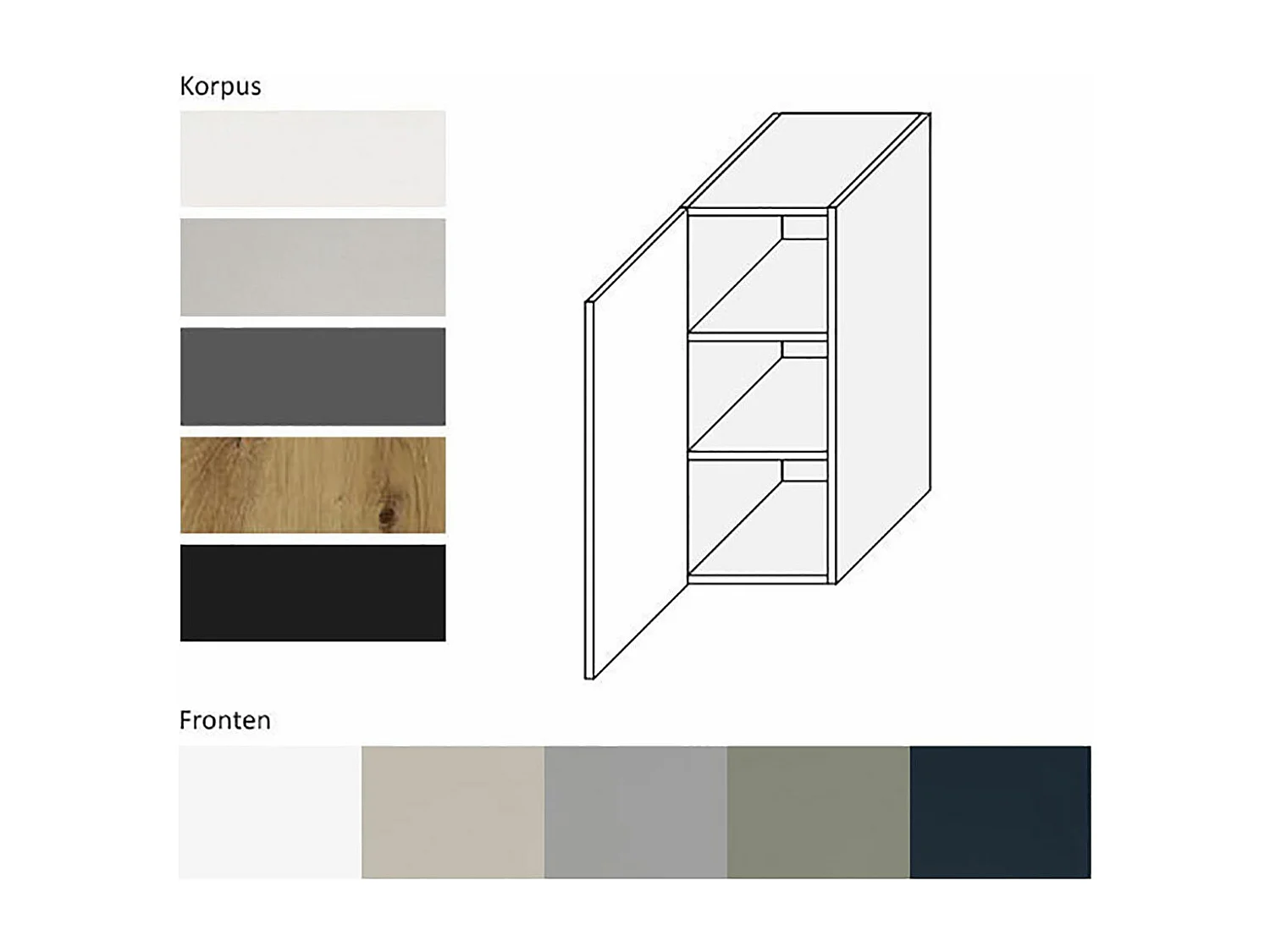 KÜCHENHÄNGESCHRANK Salo W2/30 Kaschmir Matt / Weiß 30 / 32,5 / 72cm