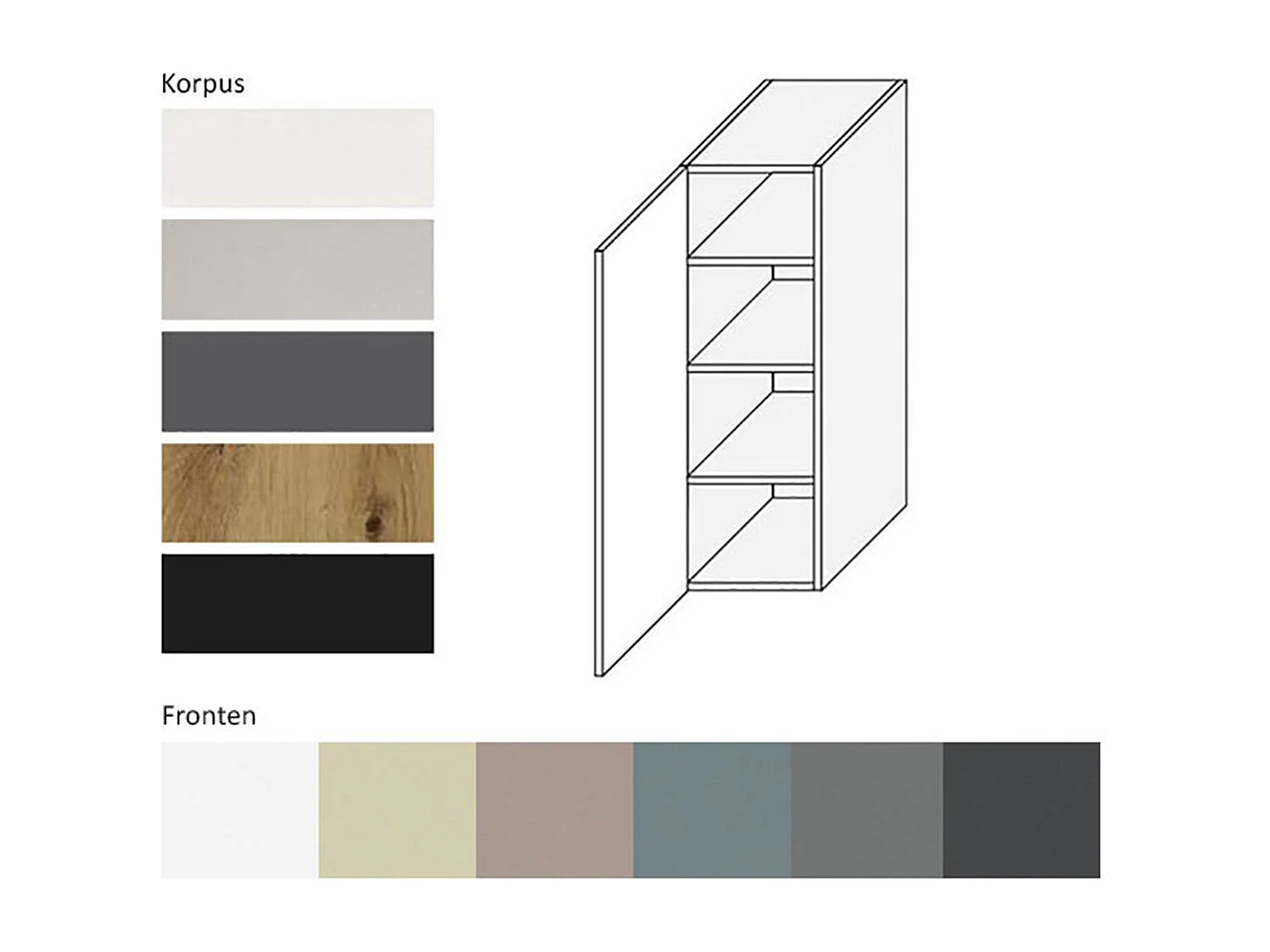 KÜCHENHÄNGESCHRANK Kvantum W4/20 Weiß Matt / Schwarz Matt 20 / 32,5 / 96cm