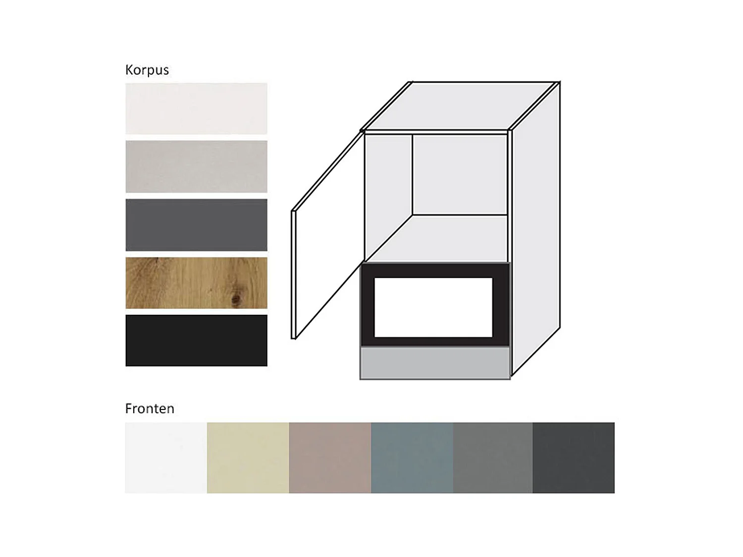 MIKROWELLENUMBAUSCHRANK Kvantum W2MK/60 Weiß Matt / Eiche Artisan Matt 60 / 32,5 / 72cm