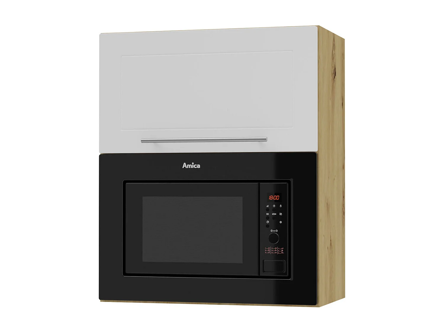 MIKROWELLENUMBAUSCHRANK Kvantum W2MK/60 Weiß Matt / Eiche Artisan Matt 60 / 32,5 / 72cm