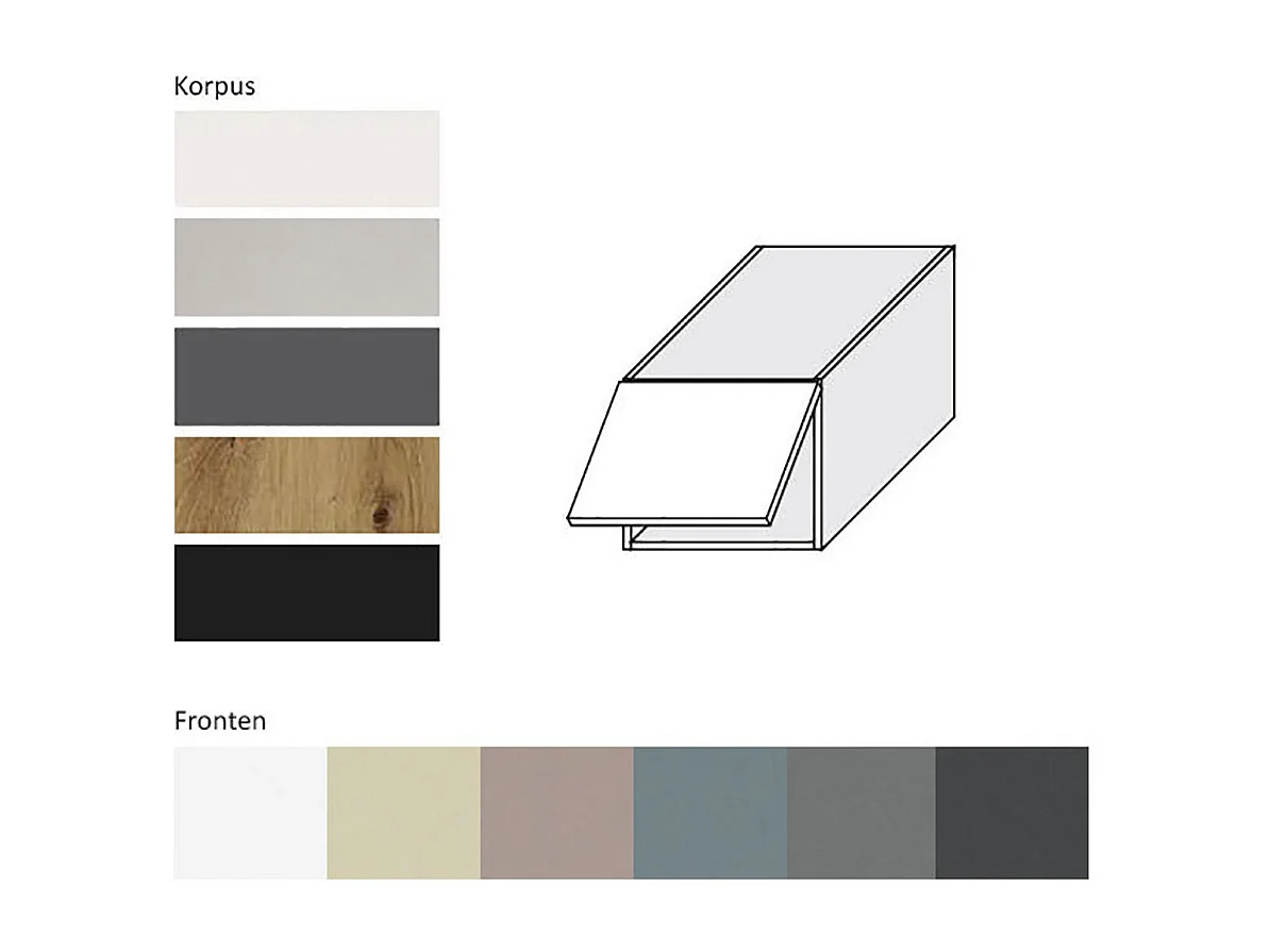 KLAPPHÄNGESCHRANK Kvantum W6B/45 Vanille Matt / Grau Matt 45 / 59 / 36cm