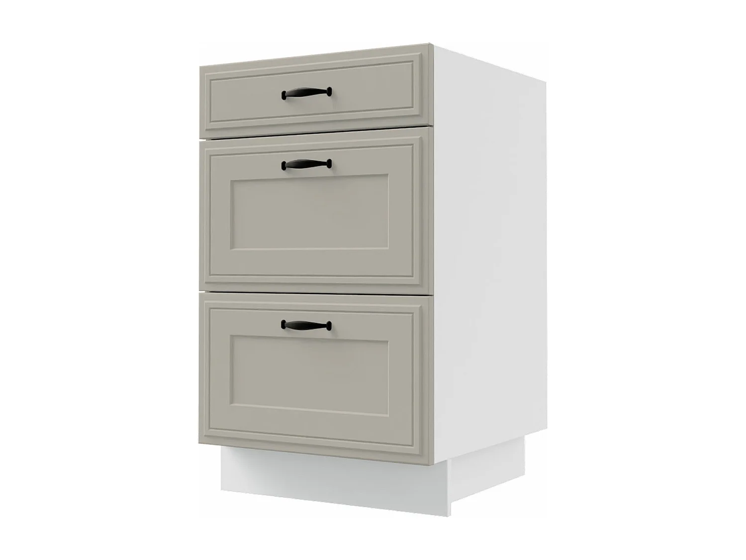 KÜCHENSCHUBLADENUNTERSCHRANK Salo D3A/50 Kaschmir Matt / Weiß 50 / 50 / 82cm